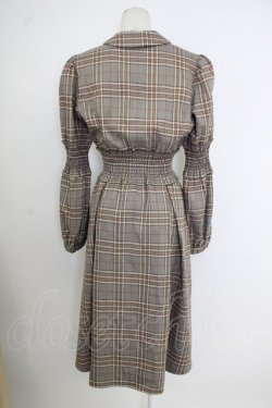 画像2: axes femme NOSTALGIE / シャーリングチェックワンピ  ブラウン T-26-02-01-011-AX-OP-SA-ZT