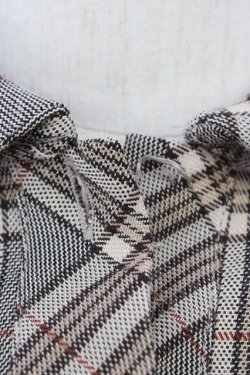 画像5: axes femme NOSTALGIE / シャーリングチェックワンピ  ブラウン T-26-02-01-011-AX-OP-SA-ZT