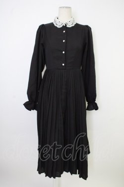 画像1: m petit by misako / AM*レースエリプリーツワンピース S 黒Ｘ白 T-26-02-01-014-LO-OP-SA-ZT