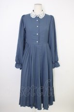 画像1: m petit by misako / AM*レースエリプリーツワンピース S ブルー T-26-02-01-015-LO-OP-SA-ZT581 (1)