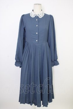 画像1: m petit by misako / AM*レースエリプリーツワンピース S ブルー T-26-02-01-015-LO-OP-SA-ZT