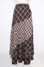 画像2: axes femme / チェック切替ロングスカート M ブラウン T-26-02-01-017-AX-SK-SA-ZT581 (2)