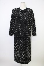 画像1: INGEBORG / ドットフリルセットアップ  ブラック T-26-02-01-018-LO-JA-SA-ZT581 (1)