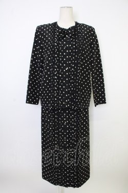 画像1: INGEBORG / ドットフリルセットアップ  ブラック T-26-02-01-018-LO-JA-SA-ZT