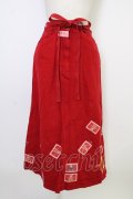 PINK HOUSE / クマワッペン散らしチノスカート  レッド T-26-02-01-019-LO-SK-SA-ZT