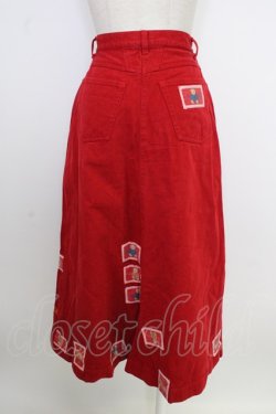 画像2: PINK HOUSE / クマワッペン散らしチノスカート  レッド T-26-02-01-019-LO-SK-SA-ZT
