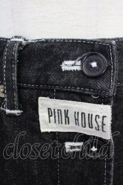 画像3: PINK HOUSE / ロゴワッペン前開きデニムスカート  ブラック T-26-02-01-020-LO-SK-SA-ZT