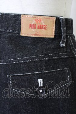 画像5: PINK HOUSE / ロゴワッペン前開きデニムスカート  ブラック T-26-02-01-020-LO-SK-SA-ZT
