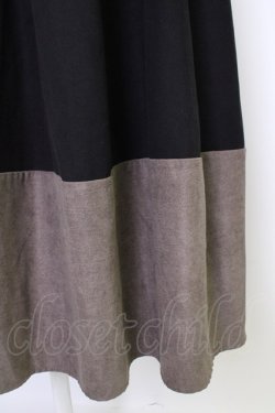 画像4: axes femme / ウエストベルト付き裾切替スカート M ブラック×グレー T-26-02-01-021-AX-SK-SA-ZT