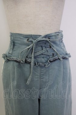 画像5: axes femme / ウエスト編み上げデニムパンツ  サックスＸ白 T-26-02-02-019-AX-PA-SA-ZT