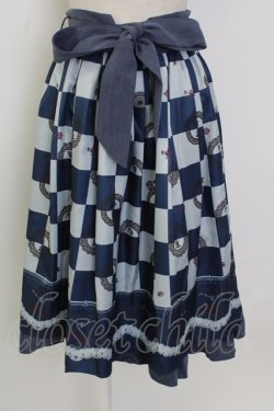画像1: axes femme / チェス柄スカート  ネイビー T-26-02-02-020-AX-SK-SA-ZT