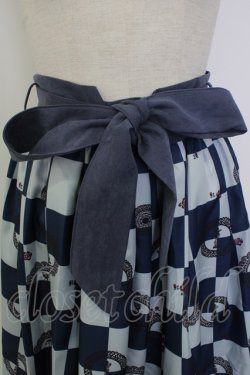 画像4: axes femme / チェス柄スカート  ネイビー T-26-02-02-020-AX-SK-SA-ZT