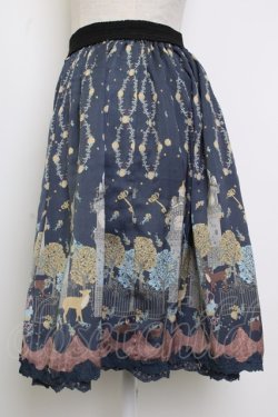 画像3: axes femme / アニマル柄プリーツ風スカート  ネイビー T-26-02-02-021-AX-TO-SA-ZT