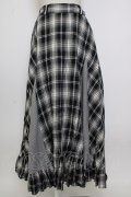 axes femme / チェックロングスカート  黒チェック T-26-02-02-022-AX-SK-SA-ZT