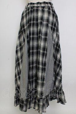 画像2: axes femme / チェックロングスカート  黒チェック T-26-02-02-022-AX-SK-SA-ZT