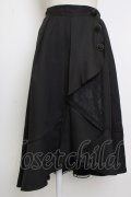 axes femme / 釦付ラッフルスカート  黒 T-26-02-02-023-AX-SK-SA-ZT