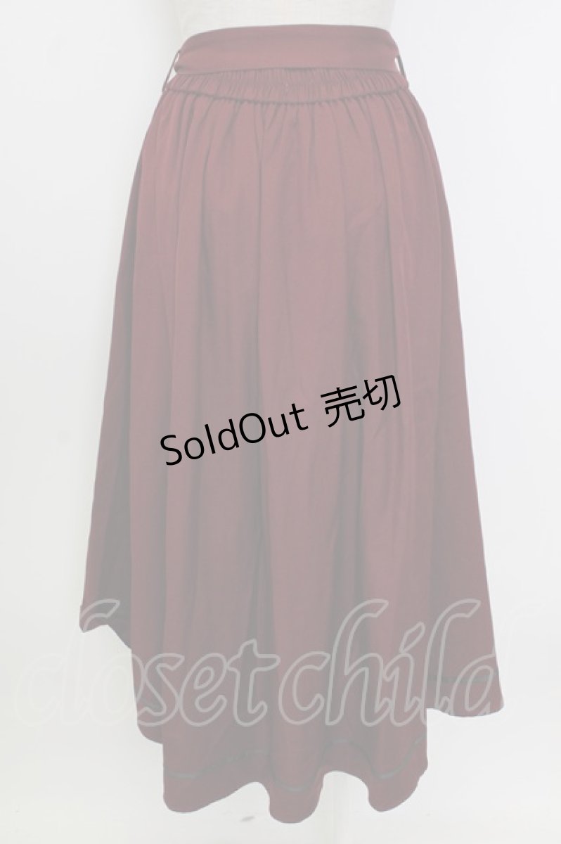 画像2: axes femme / リボン付フリルスカート  ボルドー T-26-02-02-024-AX-SK-SA-ZT579 (2)