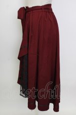 画像3: axes femme / リボン付フリルスカート  ボルドー T-26-02-02-024-AX-SK-SA-ZT579 (3)