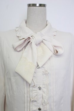 画像5: axes femme / ビジューボタンフリルブラウス M ベージュ T-26-02-02-002-AX-BL-SA-ZT