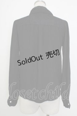 画像2: axes femme / レース襟シフォンブラウス  黒 T-26-02-02-005-AX-BL-SA-ZT