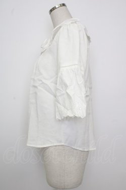 画像3: axes femme / クロスリボンブラウス M ホワイト T-26-02-02-001-AX-BL-SA-ZT