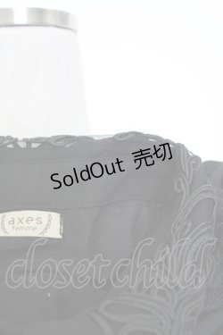 画像6: axes femme / レース襟シフォンブラウス  黒 T-26-02-02-005-AX-BL-SA-ZT