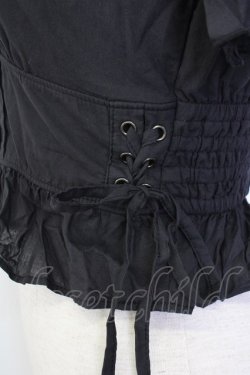 画像4: axes femme POETIQUE / コットンレース襟半袖トップス  黒 T-26-02-02-006-AX-TO-SA-ZT