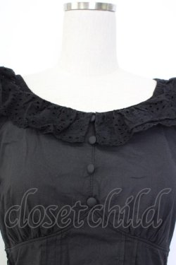 画像5: axes femme POETIQUE / コットンレース襟半袖トップス  黒 T-26-02-02-006-AX-TO-SA-ZT