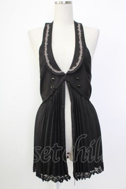 画像1: axes femme / ホルターロングベスト  黒 T-26-02-02-007-AX-TO-SA-ZT