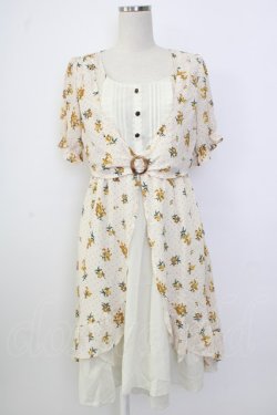 画像1: axes femme / ドットｘ花柄ワンピース M キナリ T-26-02-02-008-AX-OP-SA-ZT