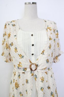 画像4: axes femme / ドットｘ花柄ワンピース M キナリ T-26-02-02-008-AX-OP-SA-ZT