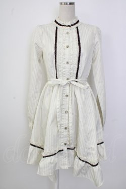 画像1: axes femme / イレヘムストライプシャツワンピース  白 T-26-02-02-009-AX-OP-SA-ZT