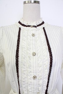 画像3: axes femme / イレヘムストライプシャツワンピース  白 T-26-02-02-009-AX-OP-SA-ZT