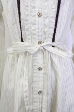 画像4: axes femme / イレヘムストライプシャツワンピース  白 T-26-02-02-009-AX-OP-SA-ZT579 (4)