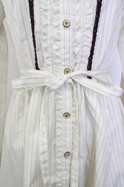 画像4: axes femme / イレヘムストライプシャツワンピース  白 T-26-02-02-009-AX-OP-SA-ZT