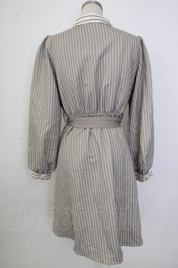 画像2: axes femme / ストライプ切替シャツチュニ  ブラウン T-26-02-02-011-AX-OP-SA-ZT