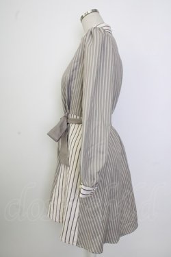 画像3: axes femme / ストライプ切替シャツチュニ  ブラウン T-26-02-02-011-AX-OP-SA-ZT