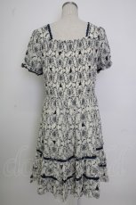 画像2: axes femme / シルエット柄レースアップワンピース M キナリ T-26-02-02-012-AX-OP-SA-ZT579 (2)