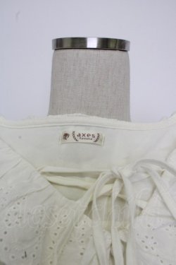 画像7: axes femme / クロスリボンブラウス M ホワイト T-26-02-02-001-AX-BL-SA-ZT