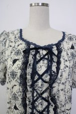 画像4: axes femme / シルエット柄レースアップワンピース M キナリ T-26-02-02-012-AX-OP-SA-ZT579 (4)