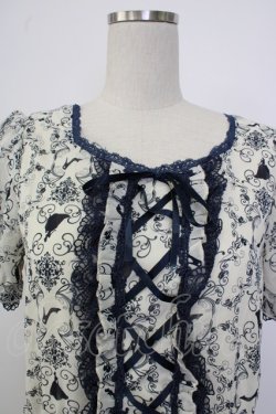 画像4: axes femme / シルエット柄レースアップワンピース M キナリ T-26-02-02-012-AX-OP-SA-ZT