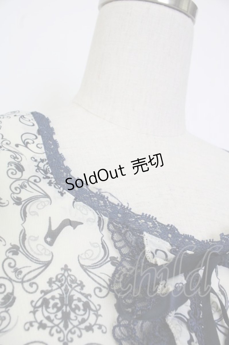 画像5: axes femme / シルエット柄レースアップワンピース M キナリ T-26-02-02-012-AX-OP-SA-ZT579 (5)