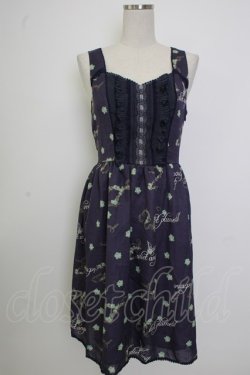 画像1: axes femme / バラ×ロゴ柄プリントドレス  ネイビー T-26-02-02-014-AX-OP-SA-ZT