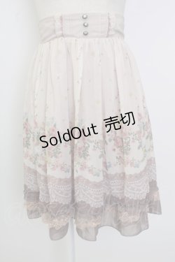 画像1: axes femme / 転写風花柄スカート M ピンク T-26-02-02-016-AX-SK-SA-ZT579