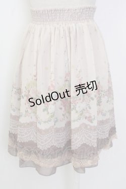 画像2: axes femme / 転写風花柄スカート M ピンク T-26-02-02-016-AX-SK-SA-ZT579