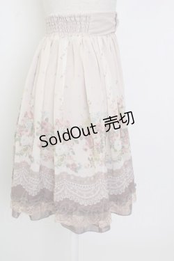 画像3: axes femme / 転写風花柄スカート M ピンク T-26-02-02-016-AX-SK-SA-ZT579