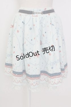 画像1: axes femme / シェル柄フレアスカート M サックス T-26-02-02-018-AX-SK-SA-ZT579