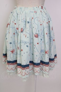 画像2: axes femme / シェル柄フレアスカート M サックス T-26-02-02-018-AX-SK-SA-ZT