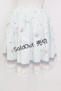 画像2: axes femme / シェル柄フレアスカート M サックス T-26-02-02-018-AX-SK-SA-ZT579