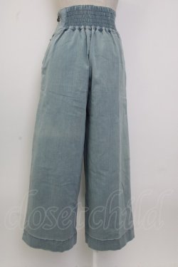 画像2: axes femme / ウエスト編み上げデニムパンツ  サックスＸ白 T-26-02-02-019-AX-PA-SA-ZT